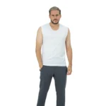 زیرپوش مردانه آستین حلقه ای یقه گرد سفید