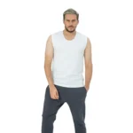 زیرپوش مردانه آستین حلقه ای یقه گرد سفید - تصویر 2