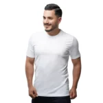 تیشرت مردانه یقه گرد یکرو سفید