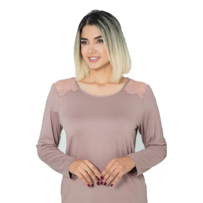ست زنانه بلوز آستین بلند و شلوار یکرو ویسکوز لایکرا رنگی